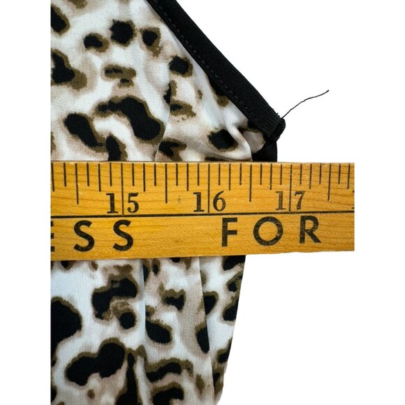 Calvin Klein Womens Leopard Print Sleeveless Top Blouse S Brown Black Stretch - Picture 11 of 12